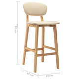 vidaXL 2X Tabourets de Bar Chaises de Comptoir Chaises de Bar Sièges de Comptoir Sièges de Bistro Tabourets de Pub Maison Intérieur Crème Tissu
