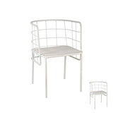Tousmesmeubles Duo de Chaises Métal Blanc - Bunker - L 53 x l 58 x H 77 - Neuf