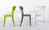 SARETINA Chaise polypropylène design empilable, pour salle à manger, bar et cuisine, aussi pour extérieur - 8 couleurs (4, vert acide)
