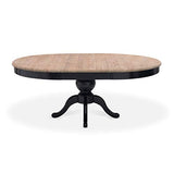 INTENSEDECO Table Ronde Extensible en Bois Massif SIDONIE Noir