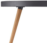 Furnhouse Ibbe Design Opus Ronde Table Basse de Salon Style Moderne Skandinave Table de Salon Gris, MDF et Bois Pieds en Bois de Hêtre Massif, 90x90x45 cm