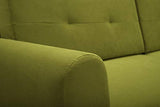 MEUBLO Canapé Convertible en Velours 3 Places Tissu Saphir (Vert Clair)