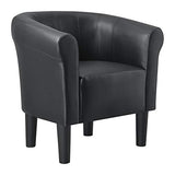 [en.casa] Fauteuil Chaise Siège Similicuir Plastique Noir 70 x 70 x 58 cm