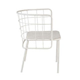 Tousmesmeubles Duo de Chaises Métal Blanc - Bunker - L 53 x l 58 x H 77 - Neuf