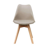 ZONS Lot DE 2 Alba Chaise en PP Taupe Aux Pieds en Bois Style SCANDINAVE,
