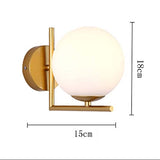 ZTTECH Applique Murale Boule en Verre Blanc, Globe en Verre Blanc avec Applique Murale à Base Dorée pour Chevet (Doré)