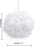 Waneway Pendentif abat-jour à plumes blanches pour plafond, abat-jour non électrique avec bague de réduction d'ombre pour salle de séjour, salle à manger 30 cm