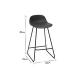 Miliboo Tabourets de Bar Design Noirs H65 cm (Lot de 2) Ella