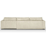 HOMIFAB Canapé d'angle Droit Convertible 5 Places en Velours côtelé Beige avec Coffre de Rangement - Collection Robin