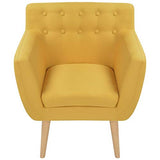 vidaXL Fauteuil pour Salon Chambre Bureau Tissu Jaune Sofa Chaise Maison