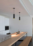 XODZASG LED dimmable Suspension, Lampe suspension contemporaine, Downlight/Corps en aluminium en métal / 10w Lumière blanche chaude 3000K (Noir-3000K)