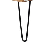 WOMO-DESIGN Table Basse pour Salon - 110 x 60 x 39 cm - en Bois d`Accacia Massif Naturel - Pieds en Epingle à Cheveux en Métal Noir - Design Moderne - Table d'Appoint pour Salon - Fait à Main