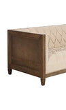 DENZZO - Canapé capitonné 2 Places Naturel Bois Tissu Beige Cube