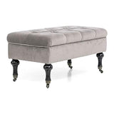 Pureday Siège Polly 2 Places Noble 4 Rouleaux Pliant Coton de Bois 83 x 43 x 40 cm Gris