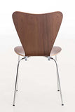 Chaise Empilable Calisto en Bois - Assise Ergonomique - Chaise de Salle d'Attente en Bois Chaise, Hauteur Assise 45 cm -Couleurs au Choix:, Couleur:Noyer