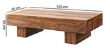 FineBuy Table Basse Bois Massif Sheesham Table de Salon 120 x 30 x 45 cm | Table d'appoint Style Maison de Campagne | Meubles en Bois Massif Naturel Table de Sofa |