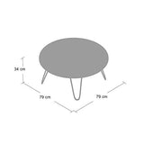 ASPECT Brockton Table Basse Ronde, Bois d'ingénierie, Brun/Noir, 80 x 80 x 35 cm
