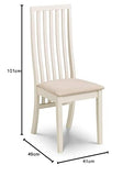 Julian Bowen Lot de 2 chaises de salle à manger Vermont, ivoire