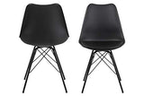 AC Design Furniture Emanuel Dining Chair, Polyester, Noir, L : 54 x l : 48,5 x H : 85,5 cm