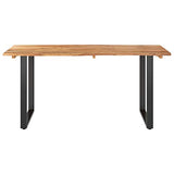 Tidyard Table de Salle à Manger Rectangulaire, Table de Repas Meuble à Manger, Table Console Extensible 160x80x76 cm Bois d'acacia Solide