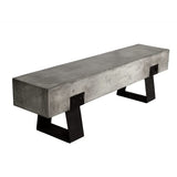 MATHI DESIGN Beton - Banc Beton et Acier Noir L160