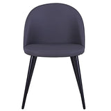 Menzzo Maury Chaise matelassée, Simili & P.U, Gris, Taille Unique