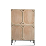 Armoire cannage en rotin tissé et bois de manguier