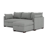BUDWING Orlando Canapé Convertible d'angle Lit Chaise Longue Coffre Réversible Droite et Gauche Gris