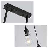 Comely Suspension Luminaire Vintage, Plafonnier Industriel, Réglable Lustre en Bois pour Salle à Manger, Salon, 3 Lumières E27 (Ampoule Non Incluse)