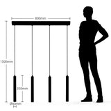Arcchio LED Suspension Kammeron (Moderne) en Noir Métal e. a. pour Salon & Salle à manger (à 4 lampes,), Suspension, lampe, plafonnier, suspension