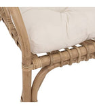 Atmosphera - Fauteuil en Rotin et Assise en Coton Blanc