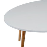 Table basse, table basse ronde de style moderne pour salon, table d'appoint ovale moderne, tables basses pour salon, table d'appoint, table centrale pour salon, table de canapé (blanc)