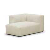 HOMIFAB Canapé d'angle à Gauche modulable avec méridienne 5 Places en Velours côtelé Beige - Modulo