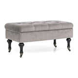 Pureday Siège Polly 2 Places Noble 4 Rouleaux Pliant Coton de Bois 83 x 43 x 40 cm Gris