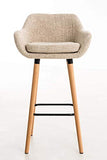 Tabouret de Bar Grant Tissu Design Scandinave I Tabouret de Bar Industriel avec Dossier et Accoudoirs I Chaise de Bar Confortable Ergonomiqu, Couleur:crème