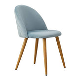 OFCASA 4 x Moderne Chaises de Salle à Manger Velours Bleu Clair Tissu Chaise de Cuisine Rembourrée avec Pieds en Métal Chaises de Salon Meubles