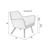 MATHI DESIGN Alabama - Fauteuil de Salon Confortable en Velours Jaune Or