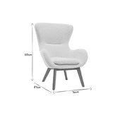 Miliboo Fauteuil scandinave en Tissu Effet Peau de Mouton Blanc et Bois Clair ESKUA