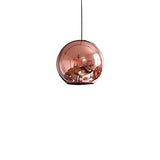 Boule Lampe Suspension Lustre Plafond Vintage Abat-jour en Cuivre Poli Bronze ( sans ampoule)