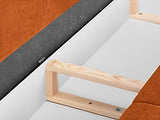 MICADONI - Canapé Convertible Rutile - Pieds Métal Chromé Noir - 3 Places - Velours - Orange