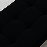 CLP Banc BARCI Similicuir Rembourrage Épais I Banquette De Cuisine Design Moderne I Siège De 2 Places Hauteur Assise 48 cm I Support en Acier Inoxydable Noir