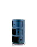 Kartell Componibili, Conteneur 3 éléments, Bleu, Base ronde