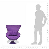 OUSEE Fauteuil pivotant en Forme d’œuf avec Coussin Violet Velours