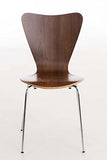 Chaise Empilable Calisto en Bois - Assise Ergonomique - Chaise de Salle d'Attente en Bois Chaise, Hauteur Assise 45 cm -Couleurs au Choix:, Couleur:Noyer