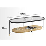 Générique Tables d'appoint Tables d'appoint, Table Basse de canapé, Table Basse Ovale en Verre de Salon, Grande et Petite Table Basse combinée Table Basse Tables de Chevet (Couleur : B)