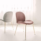 Chaise de Salle à Manger en Velours, Tabouret de Coiffeuse Nordique avec Assise et Dossier rembourrés, chaises de Loisirs avec Pieds en métal doré, chaises de Bureau, Rose