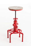 Tabouret De Bar Lumos Style Industriel I Tabouret De Comptoir Réglable en Hauteur I Chaise Haute Siège en Bois Pieds Robustes en Métal, Couleurs:Rouge