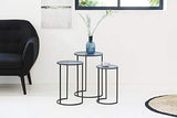 LIFA LIVING Lot de 3 Table Basse gigogne, Table Basse de Salon, Petite Table Scandinave en métal Noir, pour la Cuisine, Le Salon et la Chambre