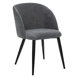 Fauteuil Celeste - Gris - Velours côtelé - Pieds métal Noir - Atmosphera créateur d'intérieur