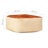 mewmewcat Pouf Sable 60 x 60 x 30 cm Toile de Coton et Cuir
